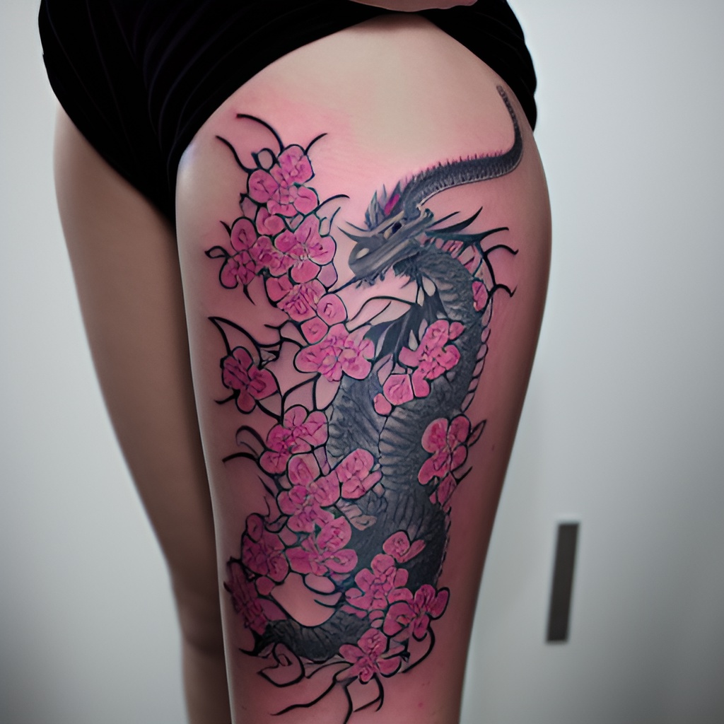 Dragon and Cherry Blossom Tattoo Meaning & Symbolism (Good Luck)