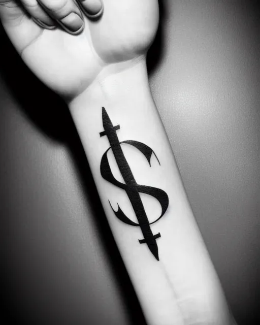 Dollar symbol  tattoo by Krzysztof Szeszko  Tattoogridnet