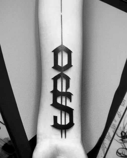 Dollar sign tattoo on Becky Gs left inner forearm