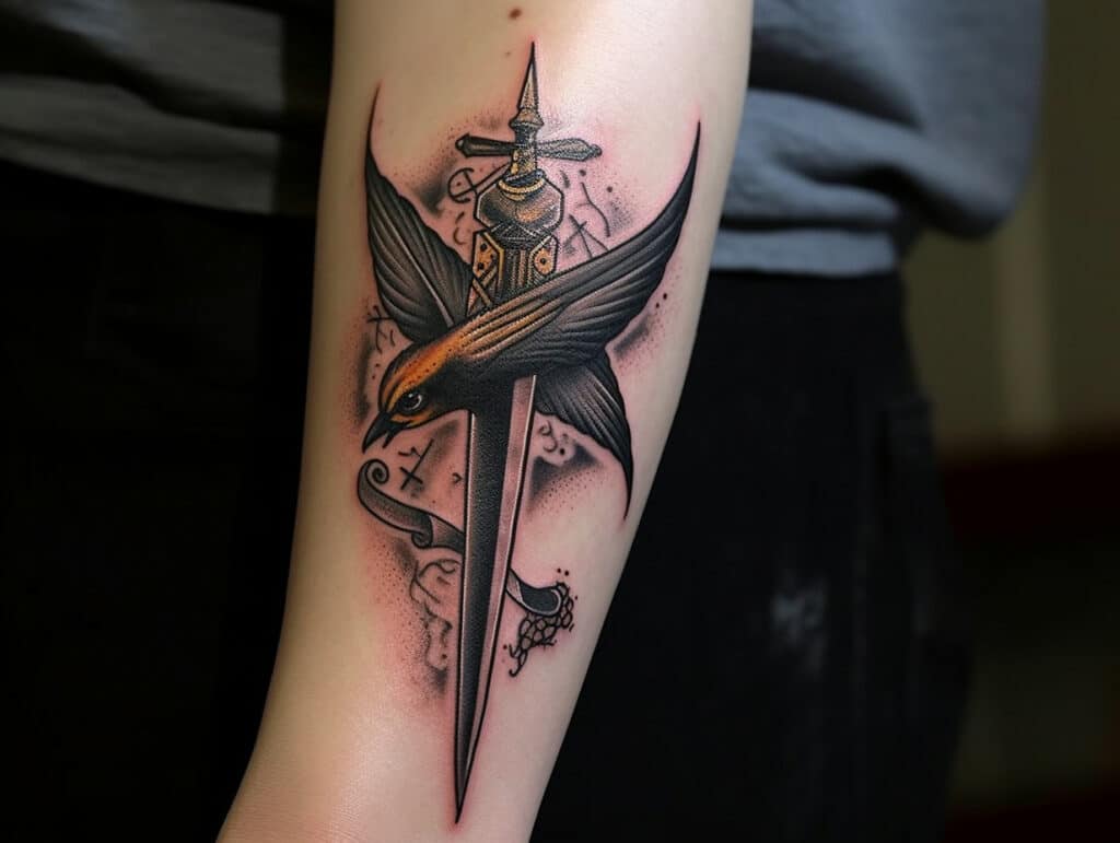 Dagger and Swallow Tattoo Meaning