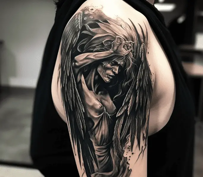Fallen Angel Tattoo Design