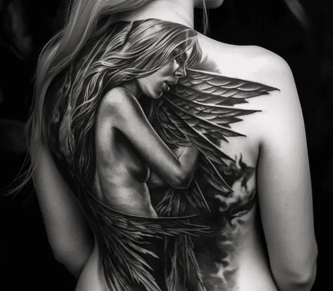 Fallen Angel Tattoo Design