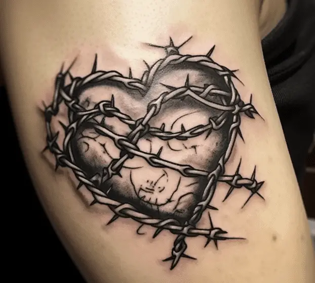 barbed wire heart tattoo meaning