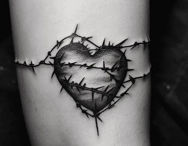 barbed wire heart tattoo meaning