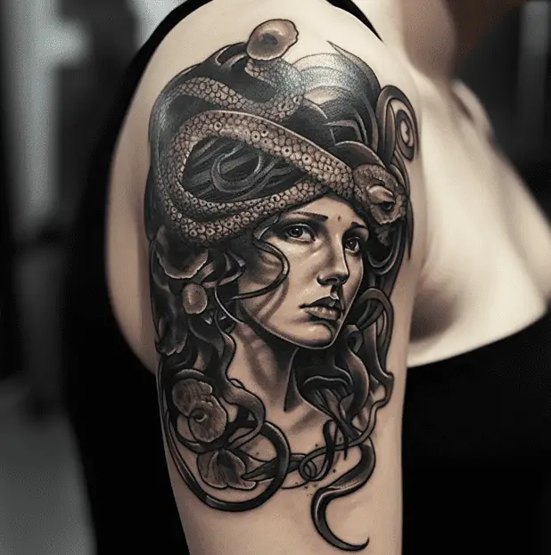 Buy Pack of 3 Tattoo Medusa Temporary Tattoo Fake Tattoo Black Online in  India  Etsy