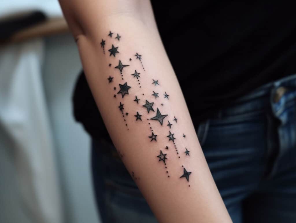 The Canvas Arts Temporary Tattoo Waterproof For Men  Women Wrist Arm  Hand Neck Tattoo X244 Stars Tattoo Size 60mm X105mm  Amazonin Beauty