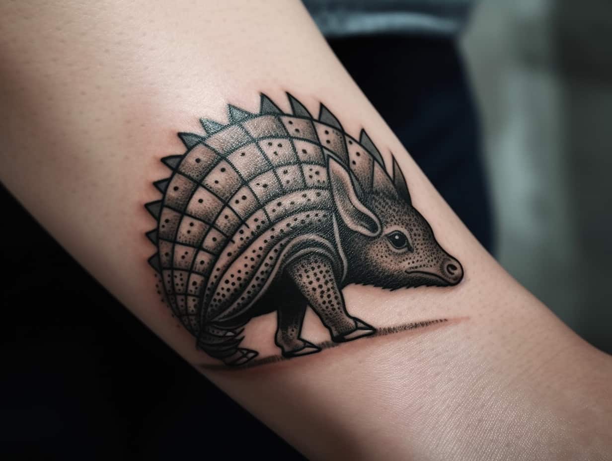 Armadillo Tattoo Meaning & Symbolism (Toughness)