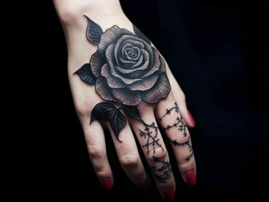 Black Rose Tattoo Meaning on Hand