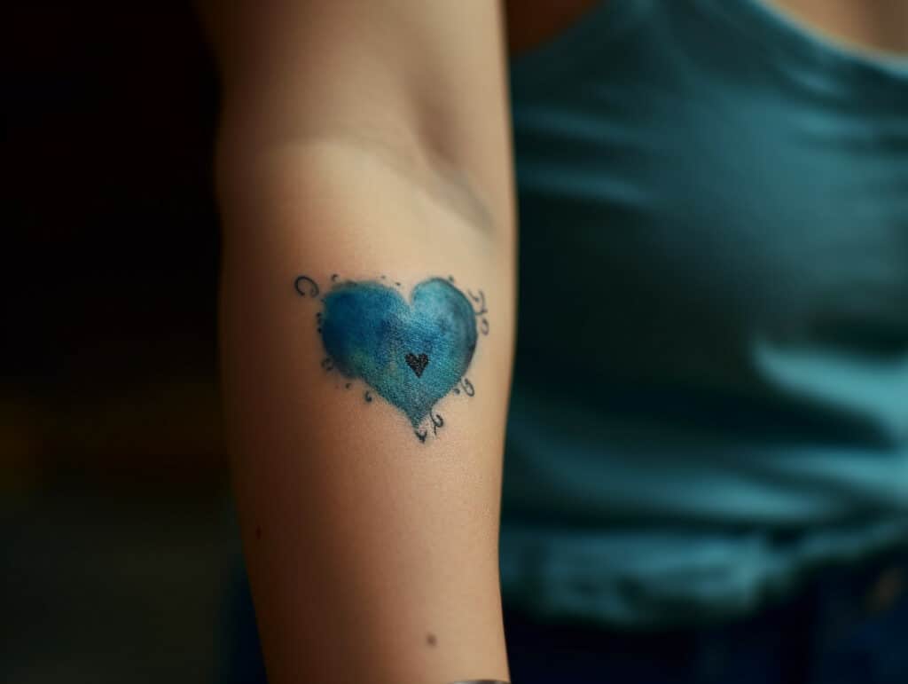 Blue Heart Tattoo