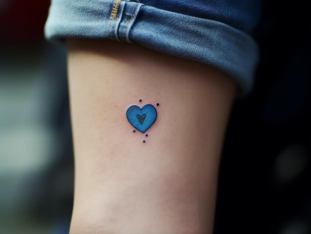 Blue Heart Tattoo
