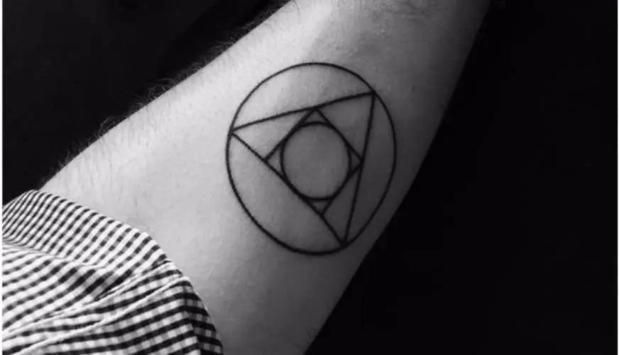 Circle with Triangle Inside Tattoo Meaning & Symbolism (Recovery)