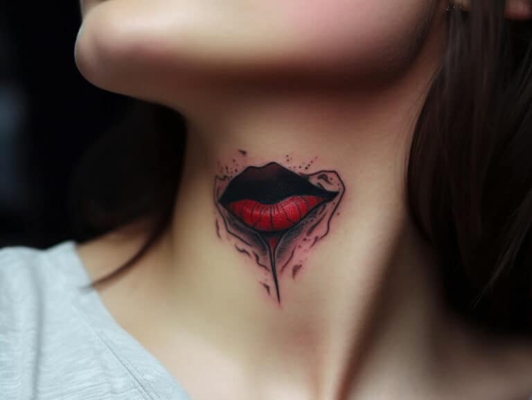 Lips on Neck Tattoo Meaning & Symbolism (Erogenous)