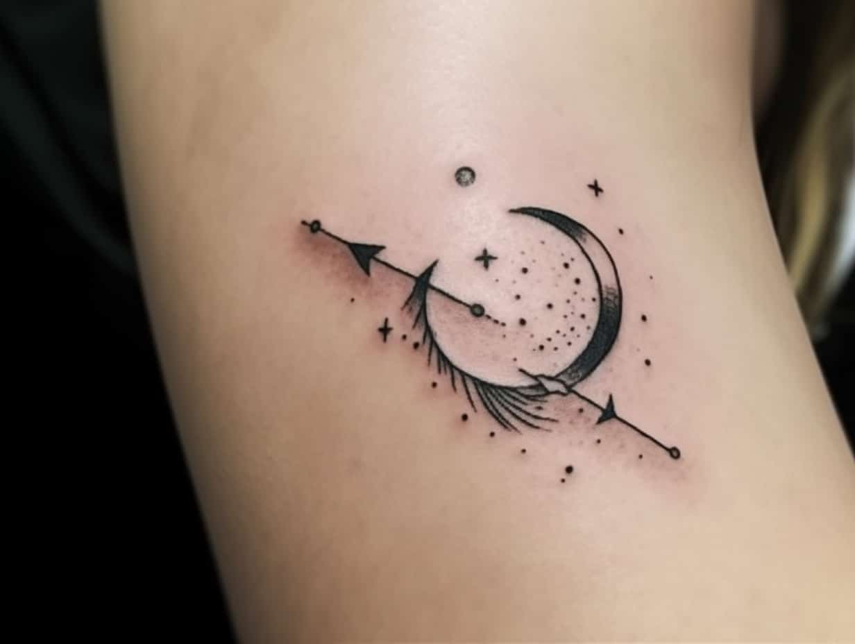 Moon and Arrow Tattoo Meaning & Symbolism (Masculinity)