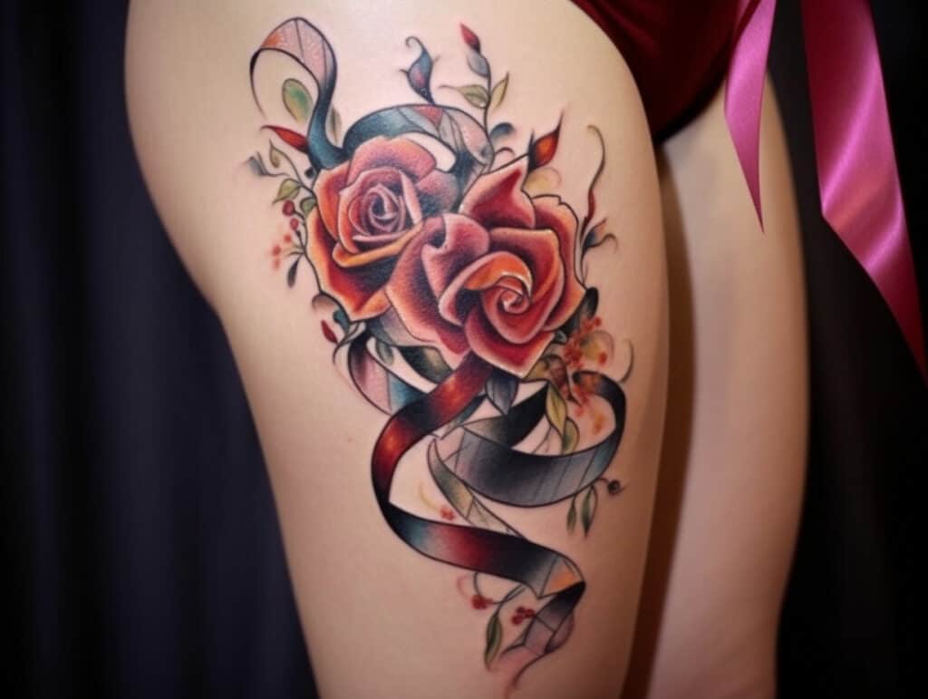 Ribbon Tattoo on the Thigh Meaning