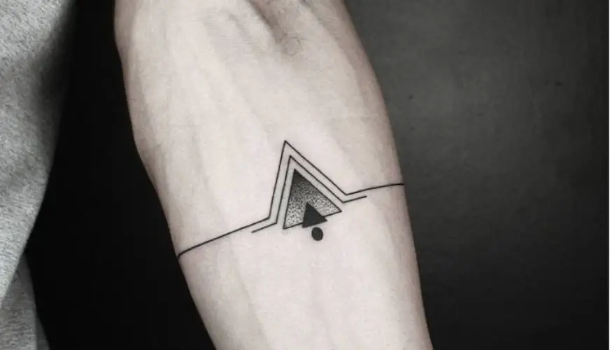 Triangle with Line Tattoo Meaning & Symbolism (Equilateral)