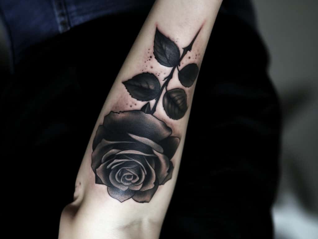 Upside Down Rose Tattoo