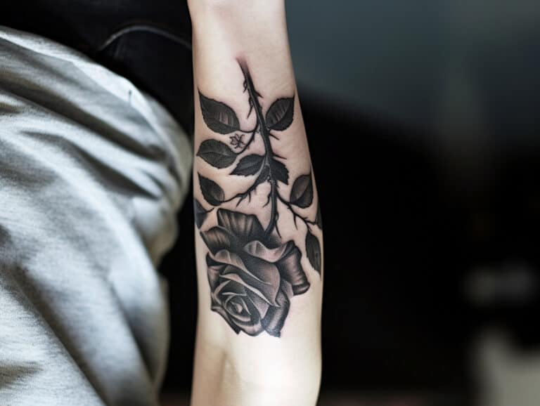 Upside Down Rose Tattoo Meaning & Symbolism (Femininity)