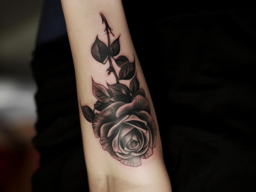 Upside Down Rose Tattoo