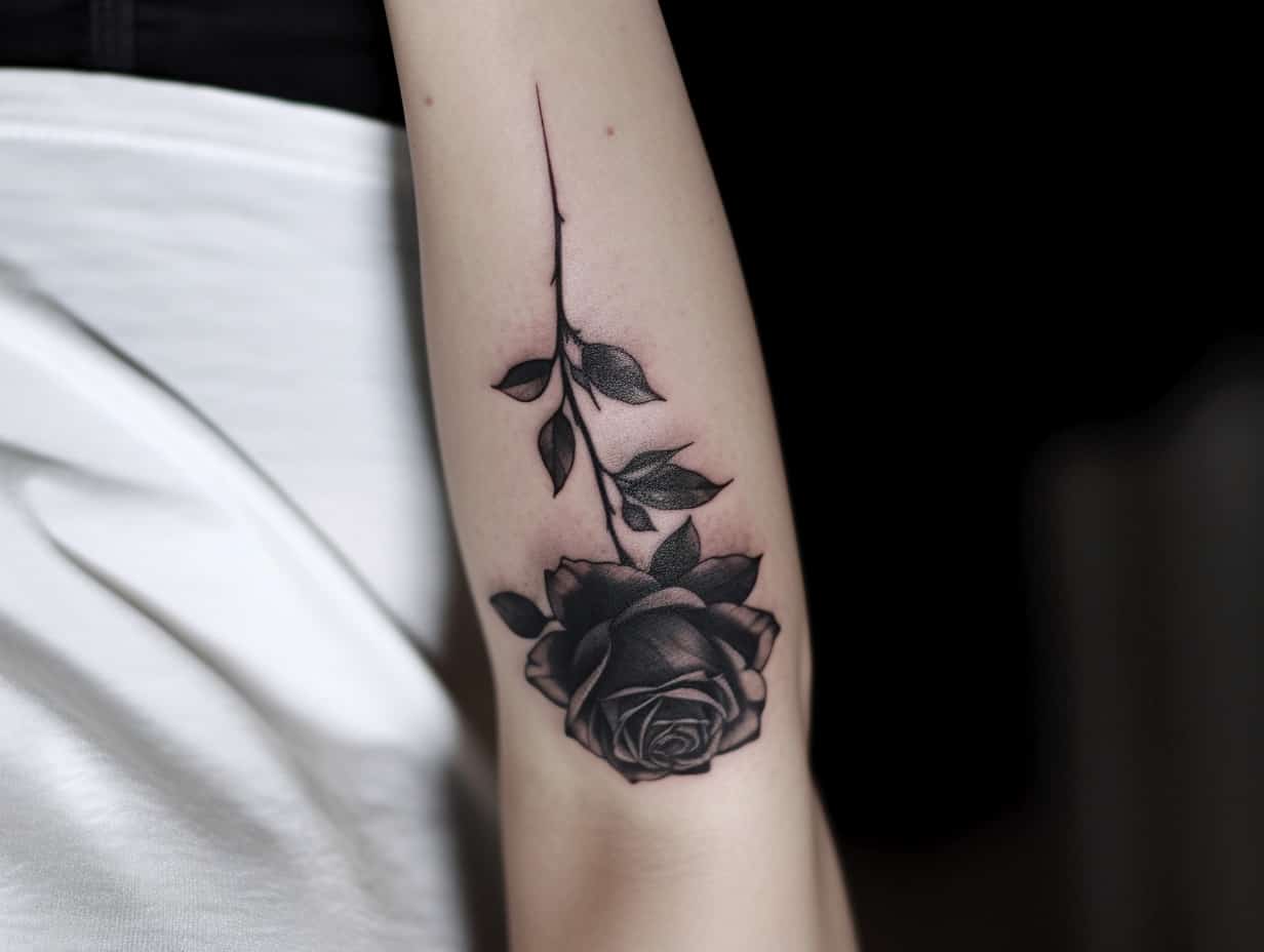 Upside Down Rose Tattoo Meaning & Symbolism (Femininity)