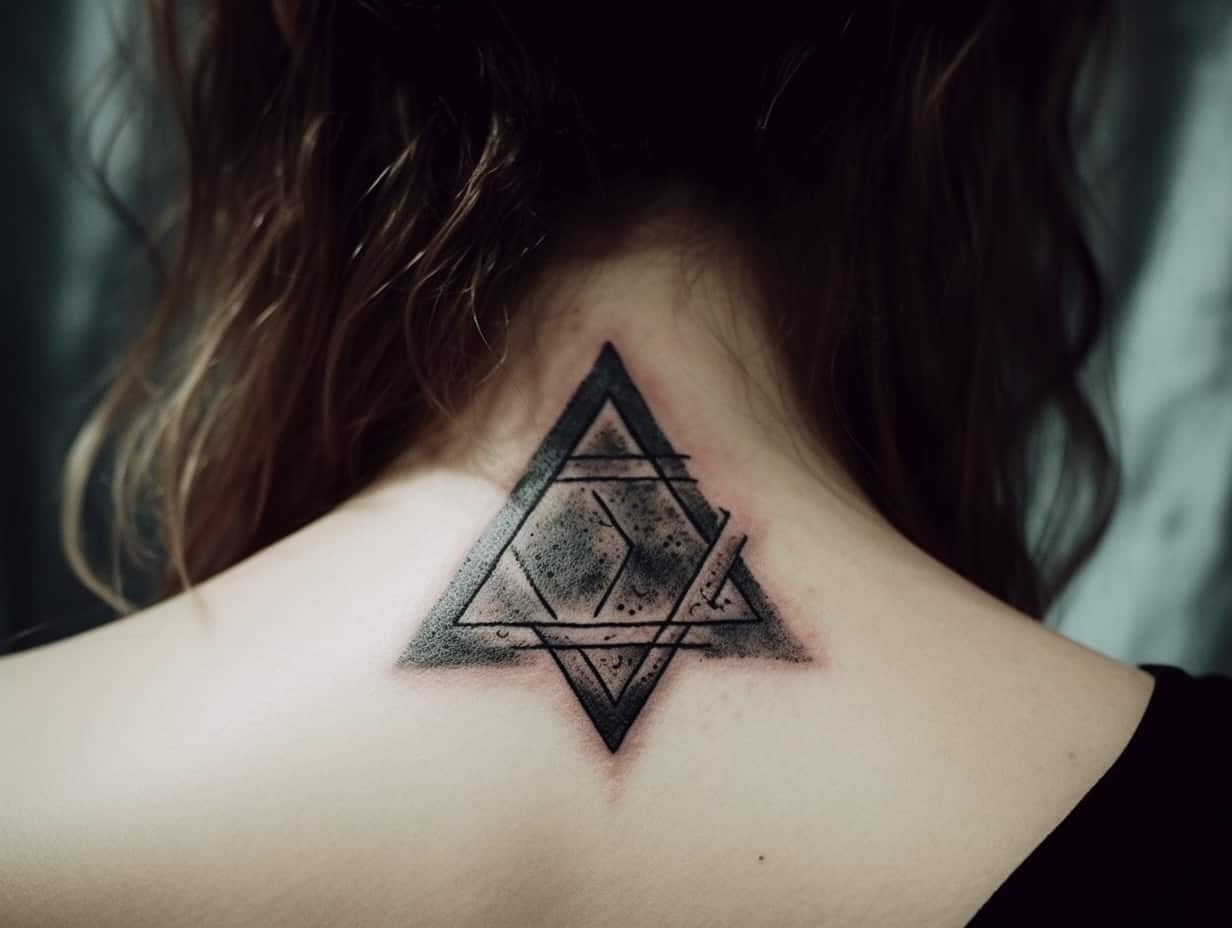 Upside Down Triangle Tattoo Meaning & Symbolism (Lunar)