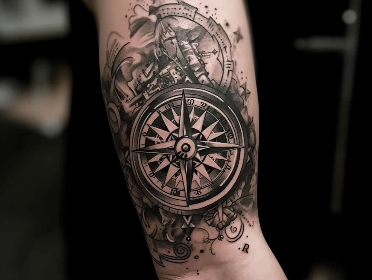13 Compass Tattoos On Shoulder