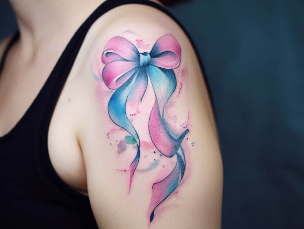 pink and blue ribbon tattoo meaning