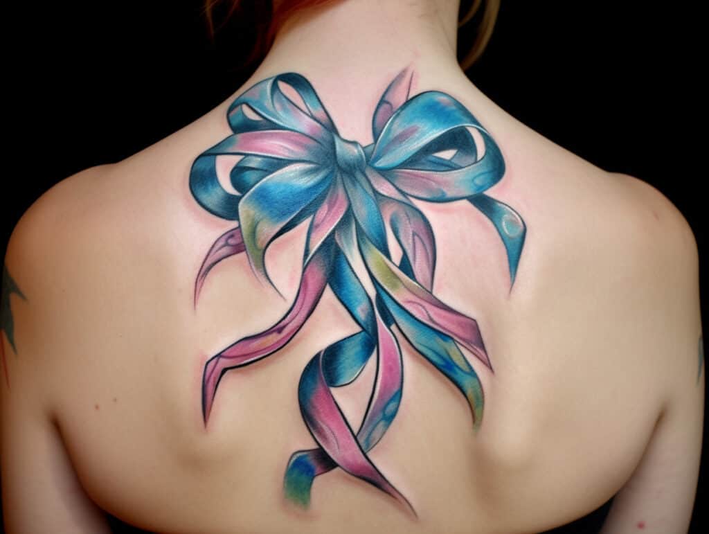 pink and blue ribbon tattoo meaning