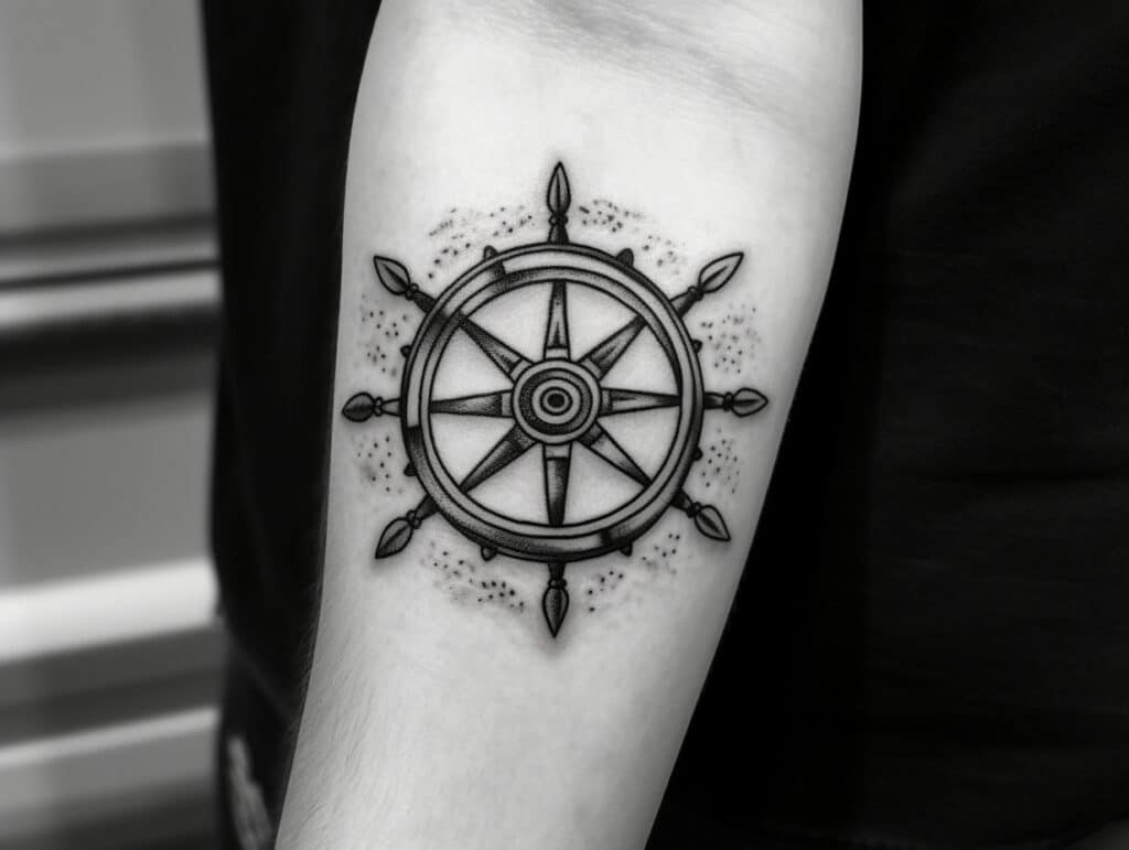 Ship Wheel Tattoo Design  400x400 PNG Download  PNGkit
