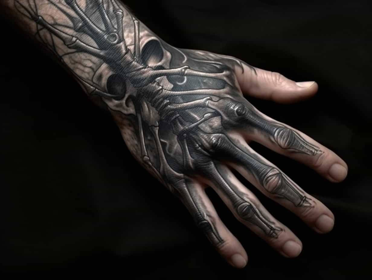Skeleton Hand Tattoo men - symbolicink.com