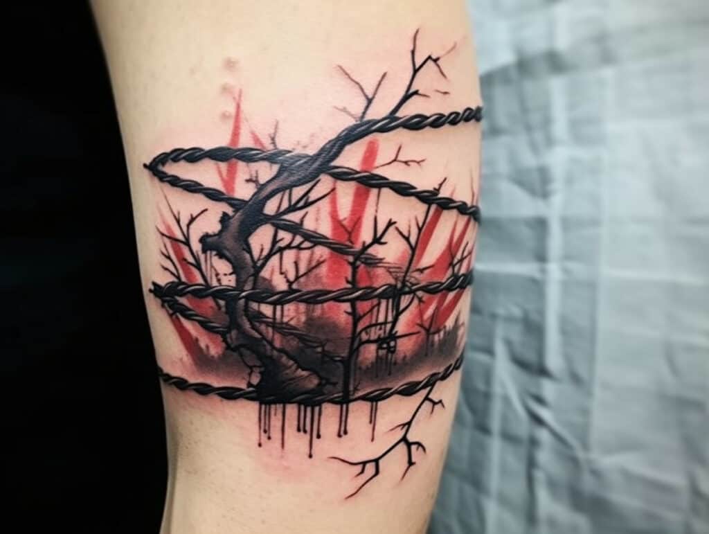 486 Barbwire Tattoo Images Stock Photos  Vectors  Shutterstock