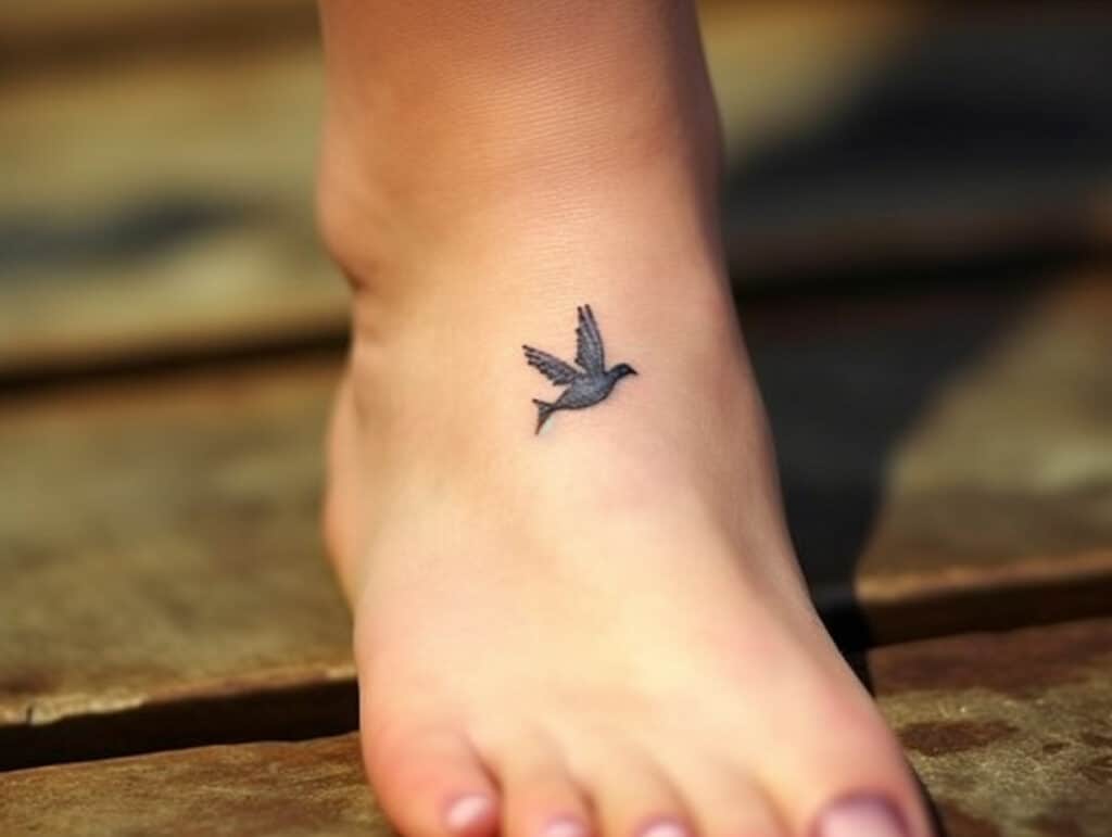 Soothing Wings Dove Tattoos on Ankle Ideas and Designs