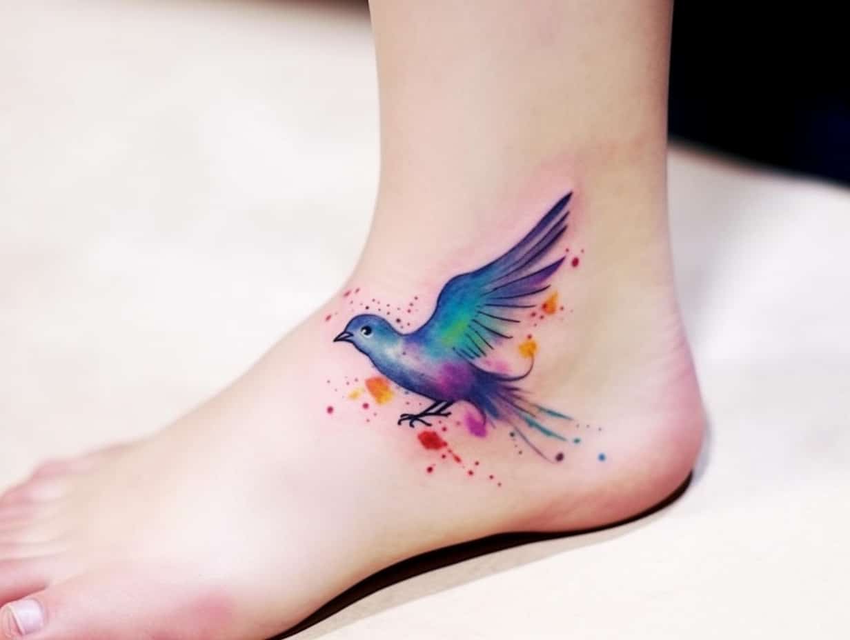 Soothing Wings: Dove Tattoos on Ankle Ideas and Designs