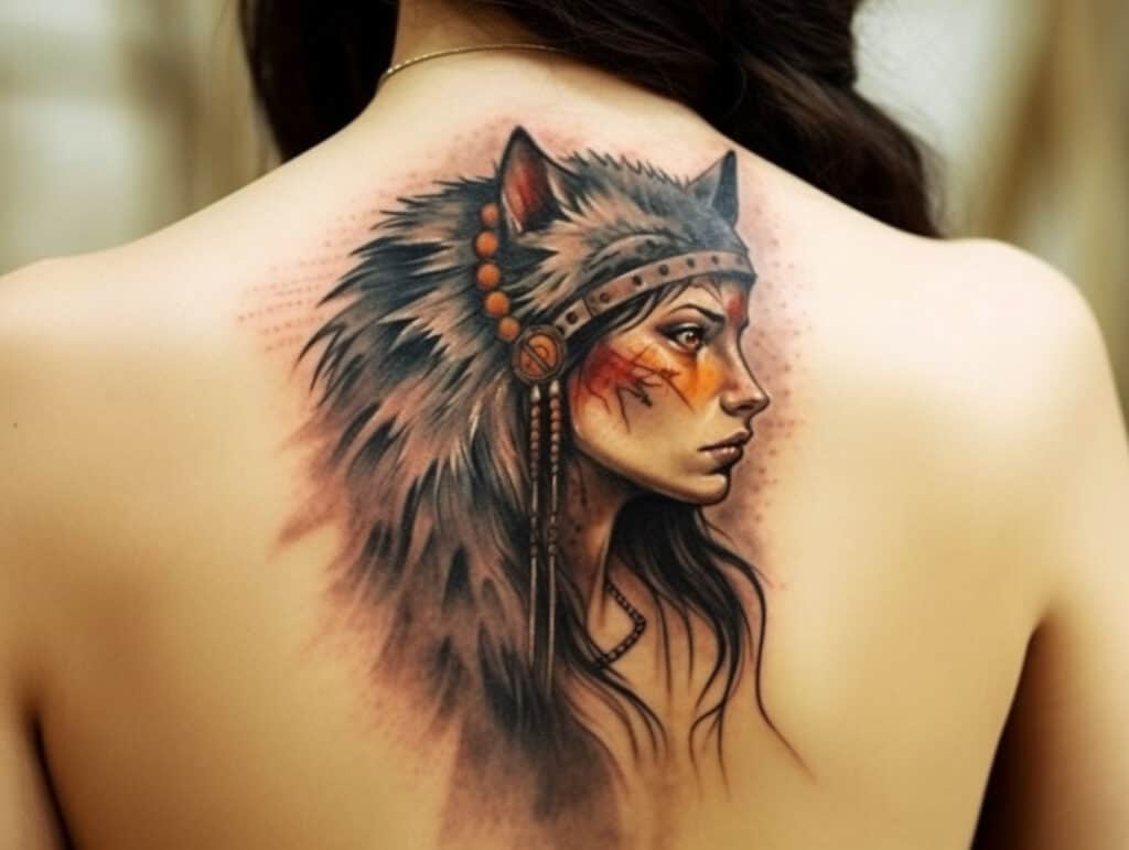 female wolf tattoo