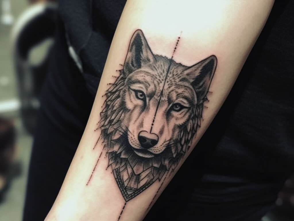 female wolf tattoo