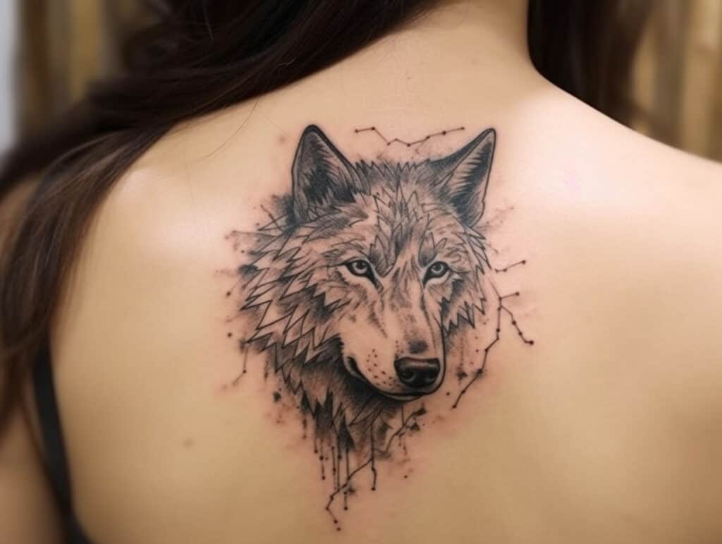 female wolf tattoo