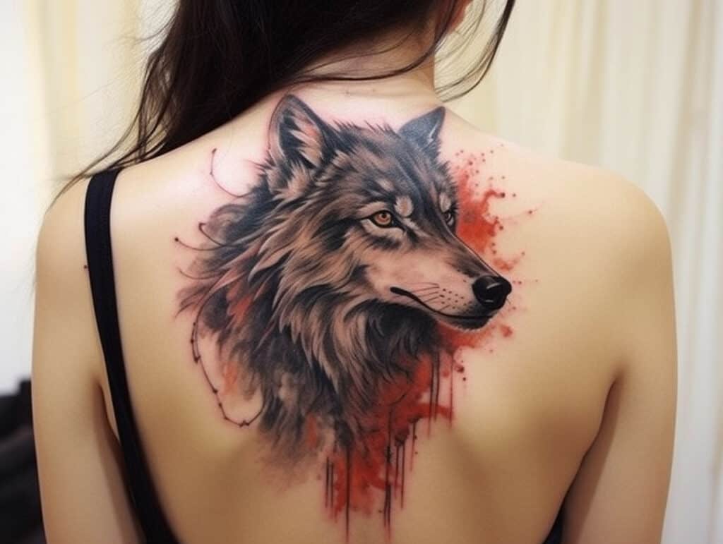 female wolf tattoo