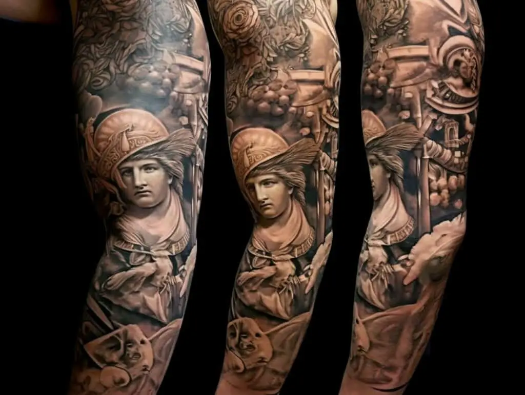 roman sleeve tattoo