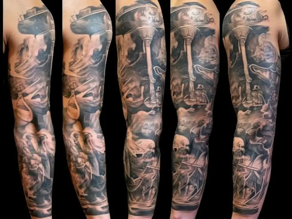 roman sleeve tattoo