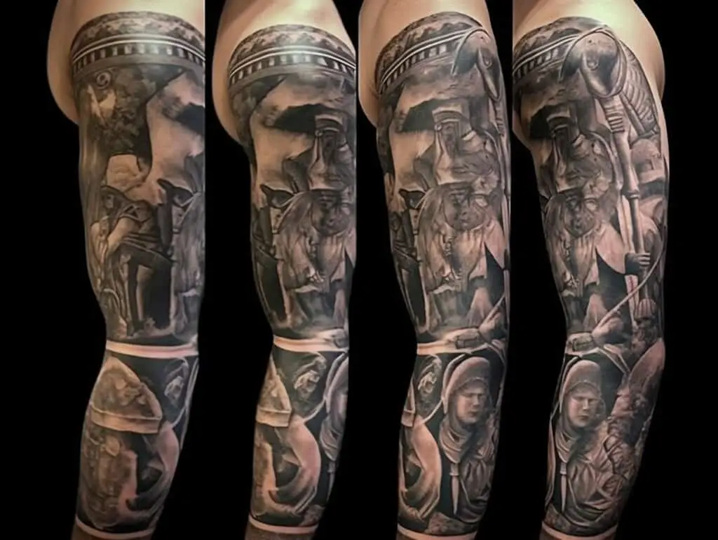 roman sleeve tattoo