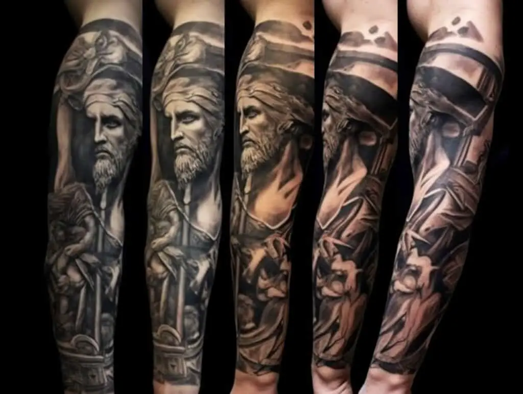 roman sleeve tattoo