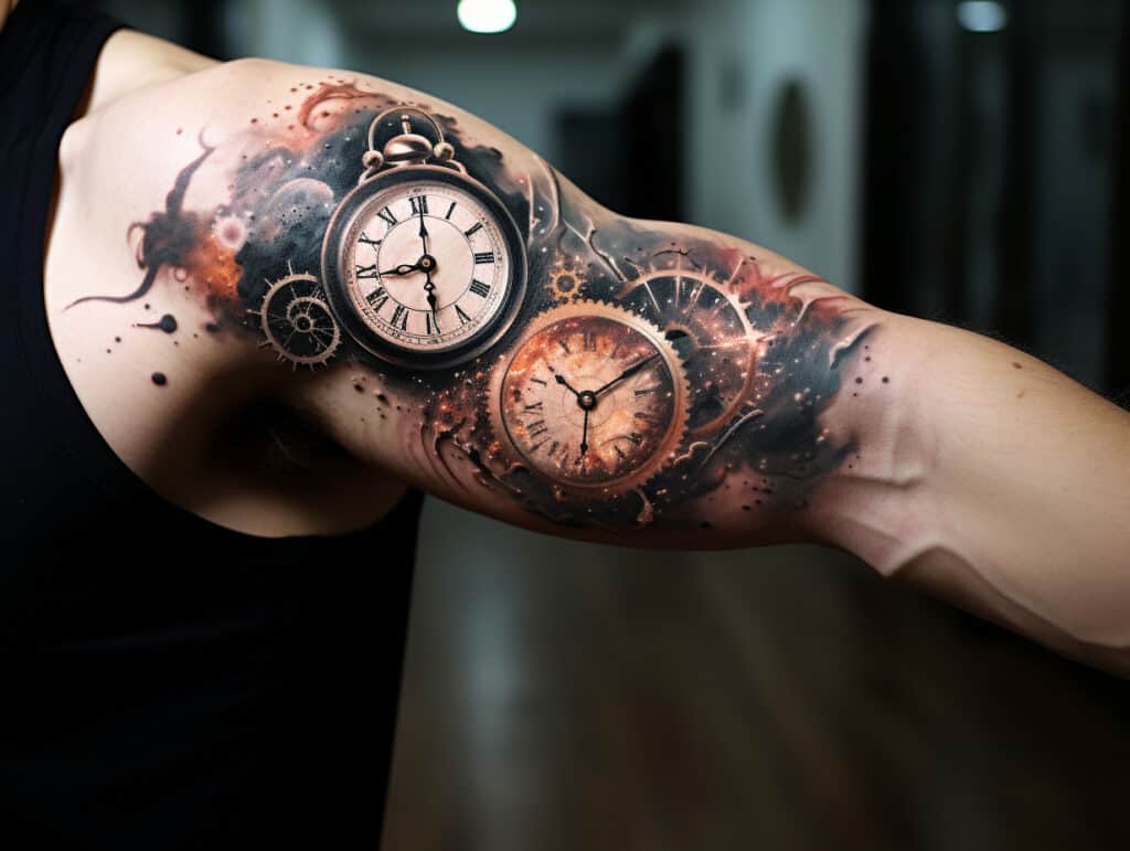 50 Brilliant Clock Tattoos On Arm