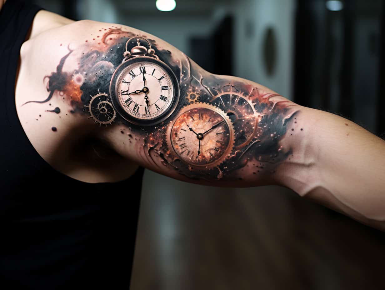 34 Superb Pocket Watch Tattoo Designs  TattooBlend