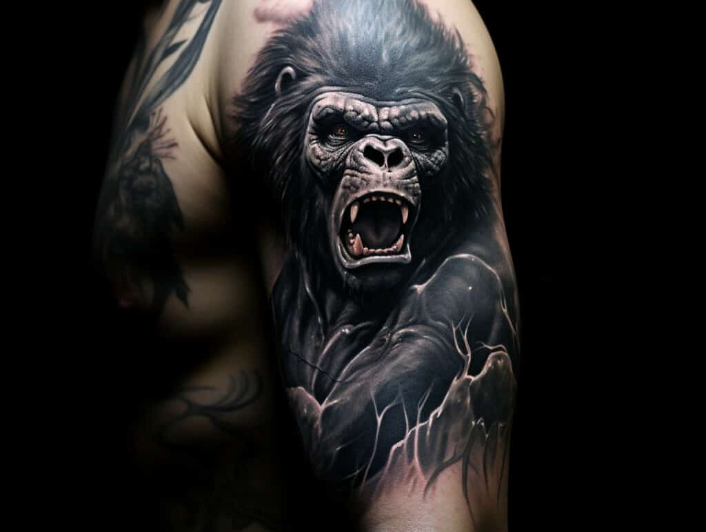 gorilla arm tattoo