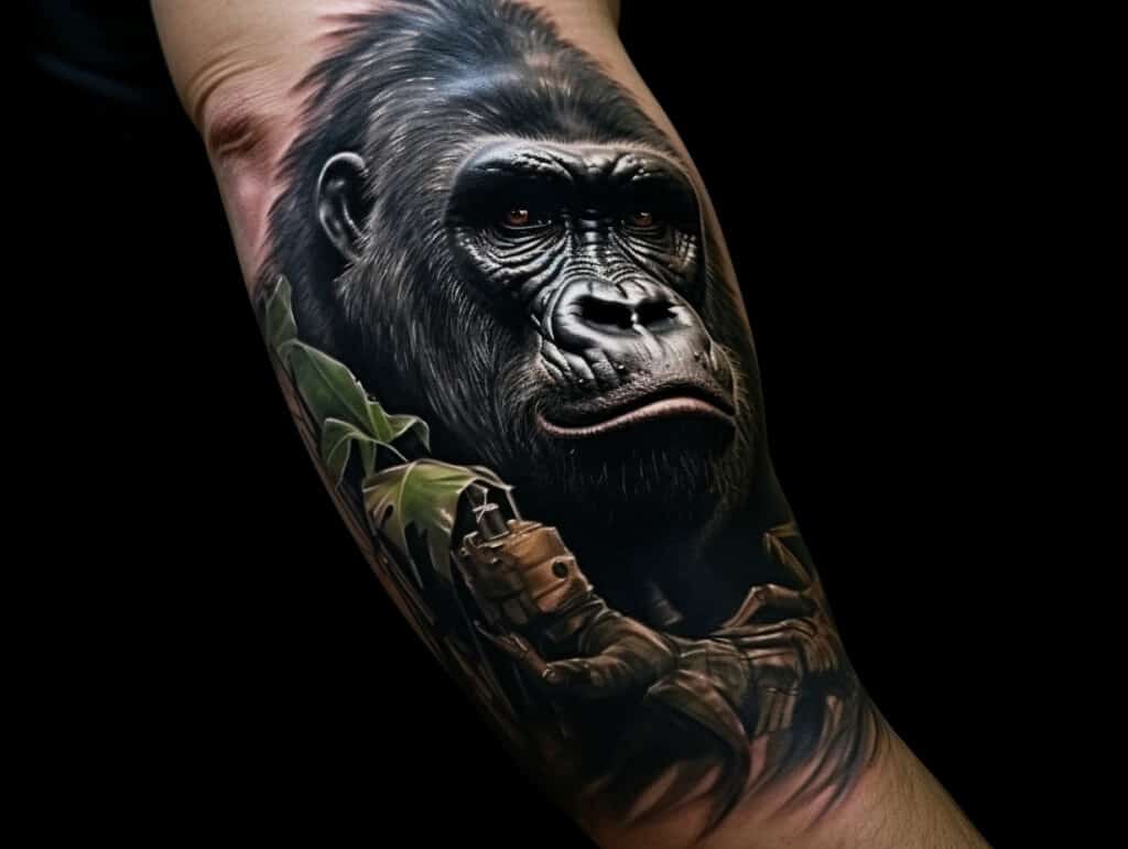 gorilla arm tattoo