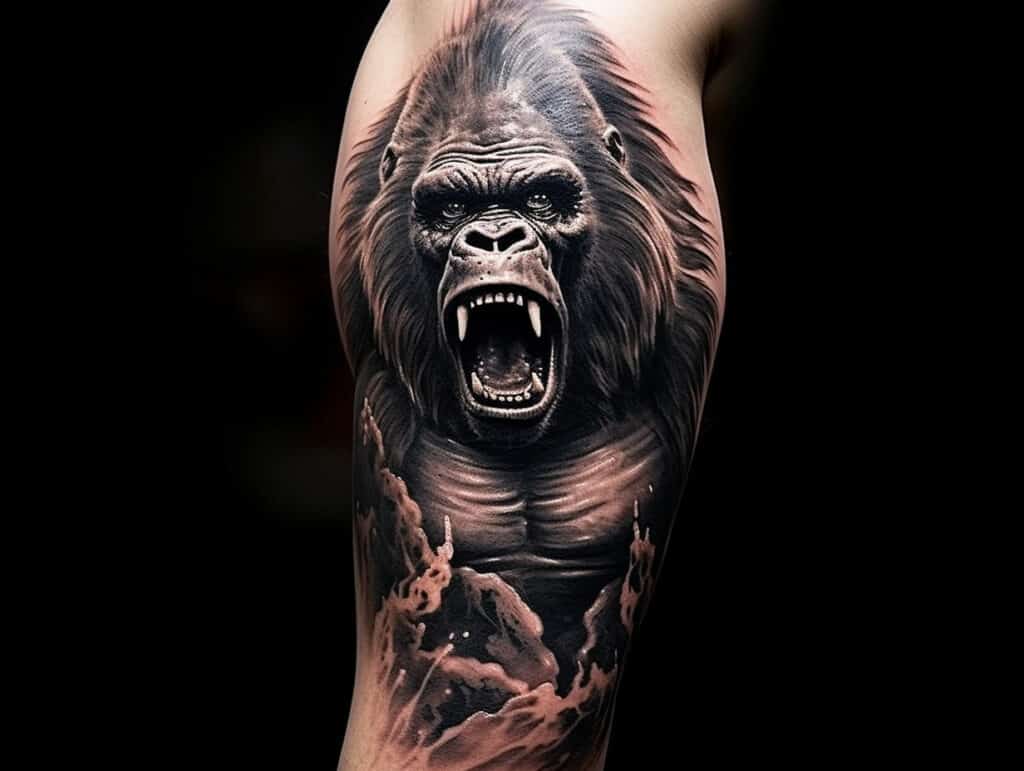 gorilla arm tattoo