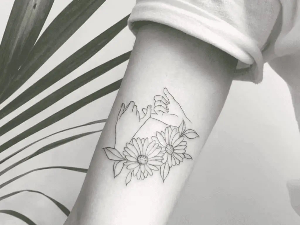 Pinky Promise Tattoo Flowers
