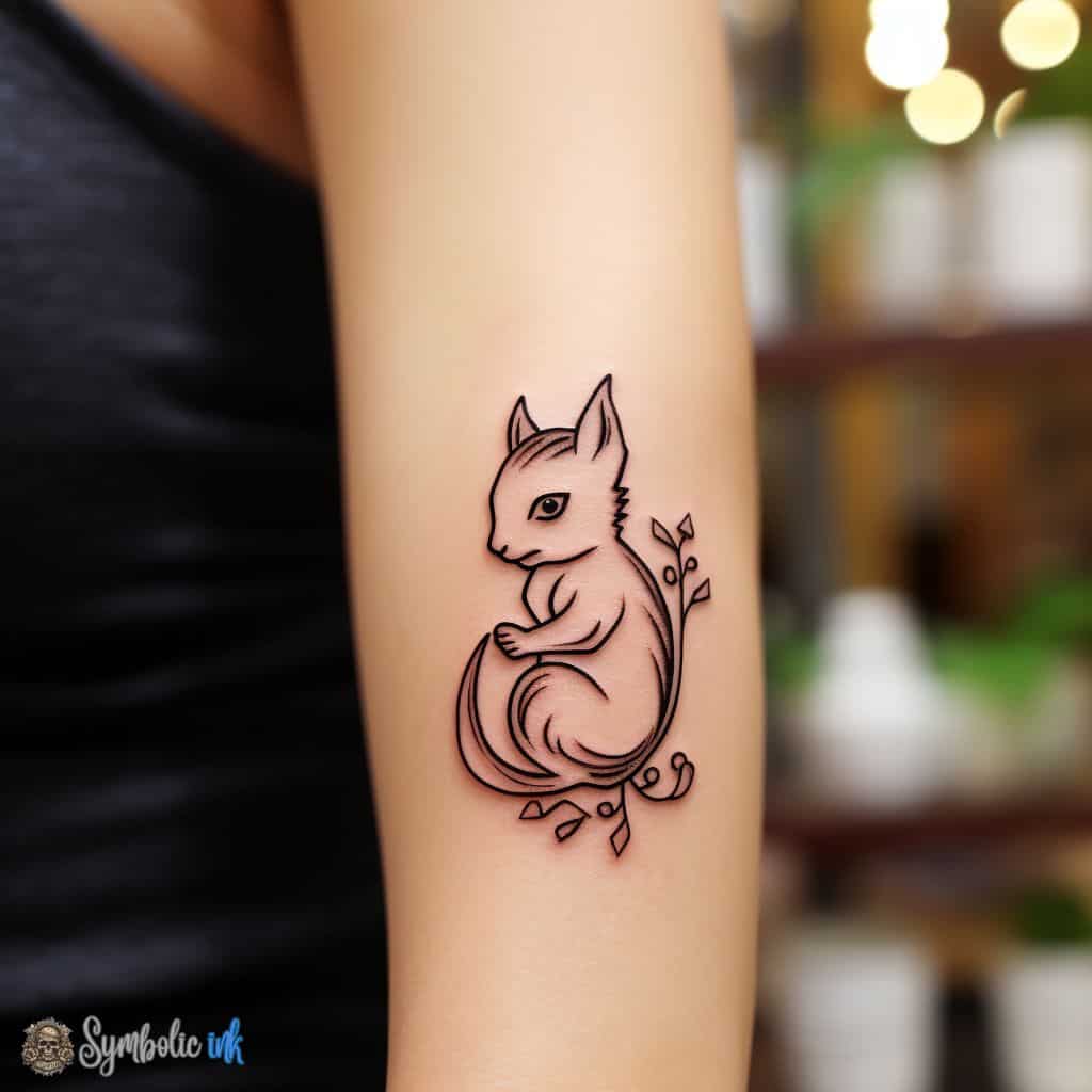 Squirrel Tattoo Outline