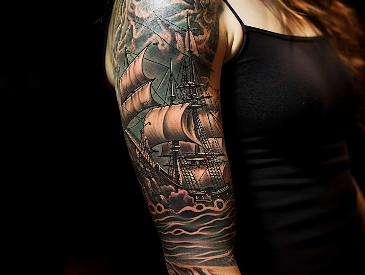 Viking Ship Tattoos A Voyage into Nordic Symbolism + Designs