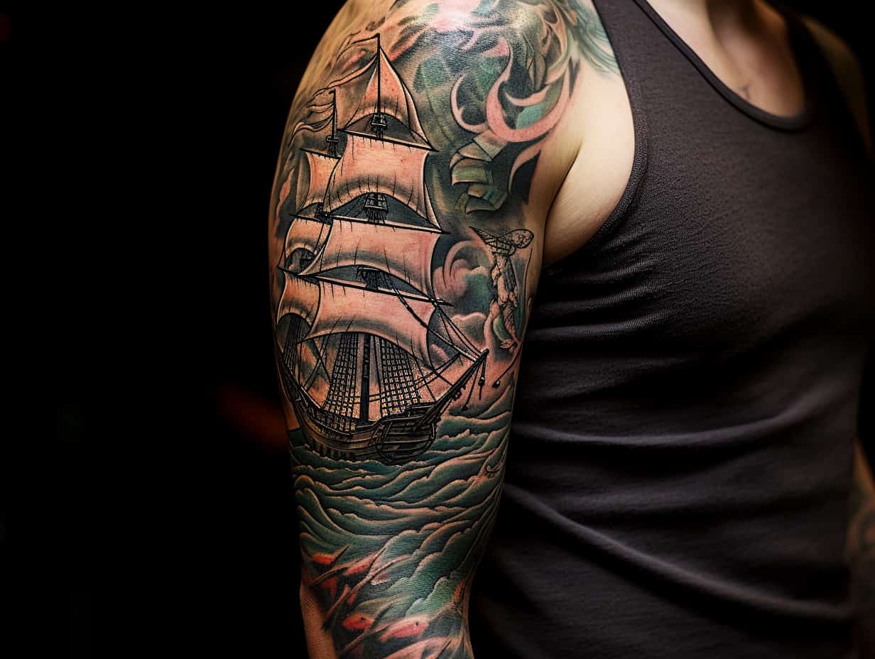 Viking Ship Tattoos A Voyage into Nordic Symbolism + Designs