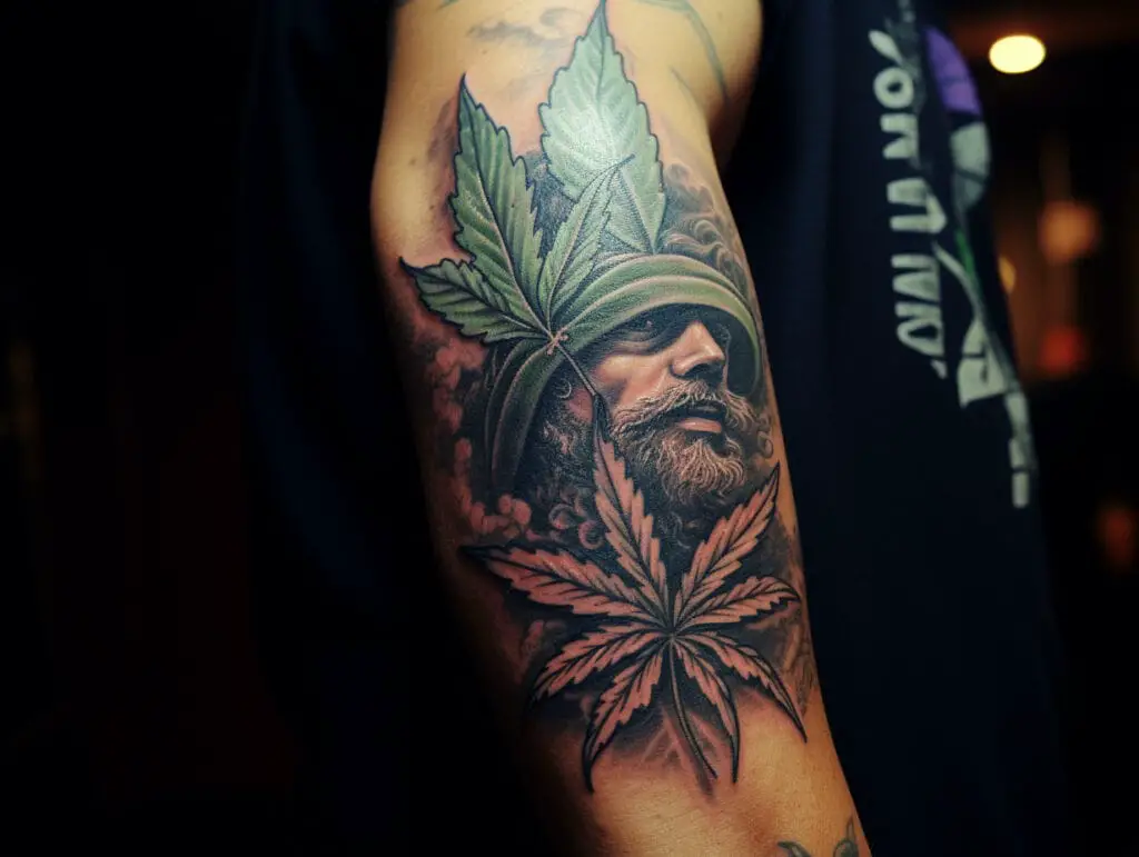 weed tattoo design for men